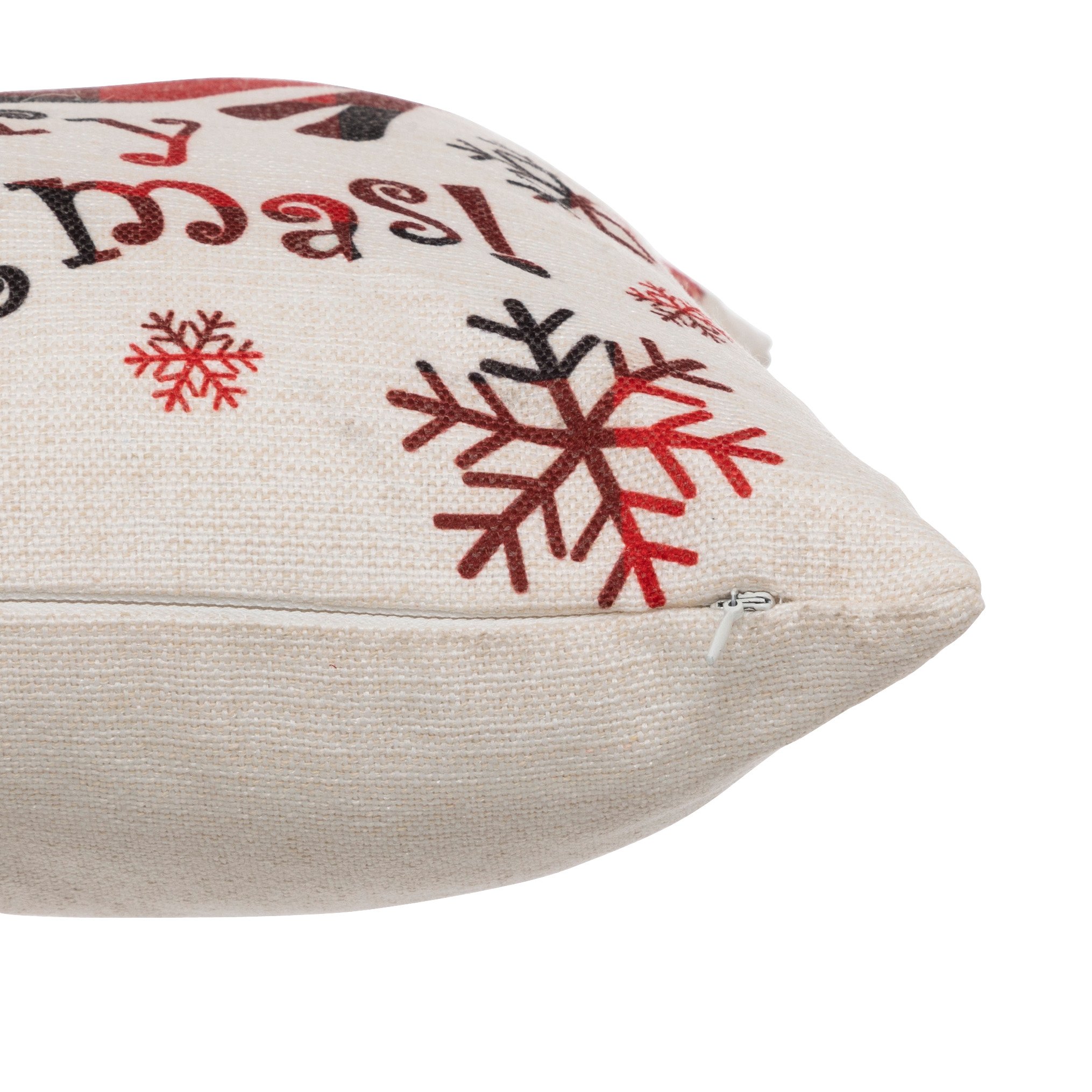 Kussen vierkant (40 cm) Merry Christmas beige en rood