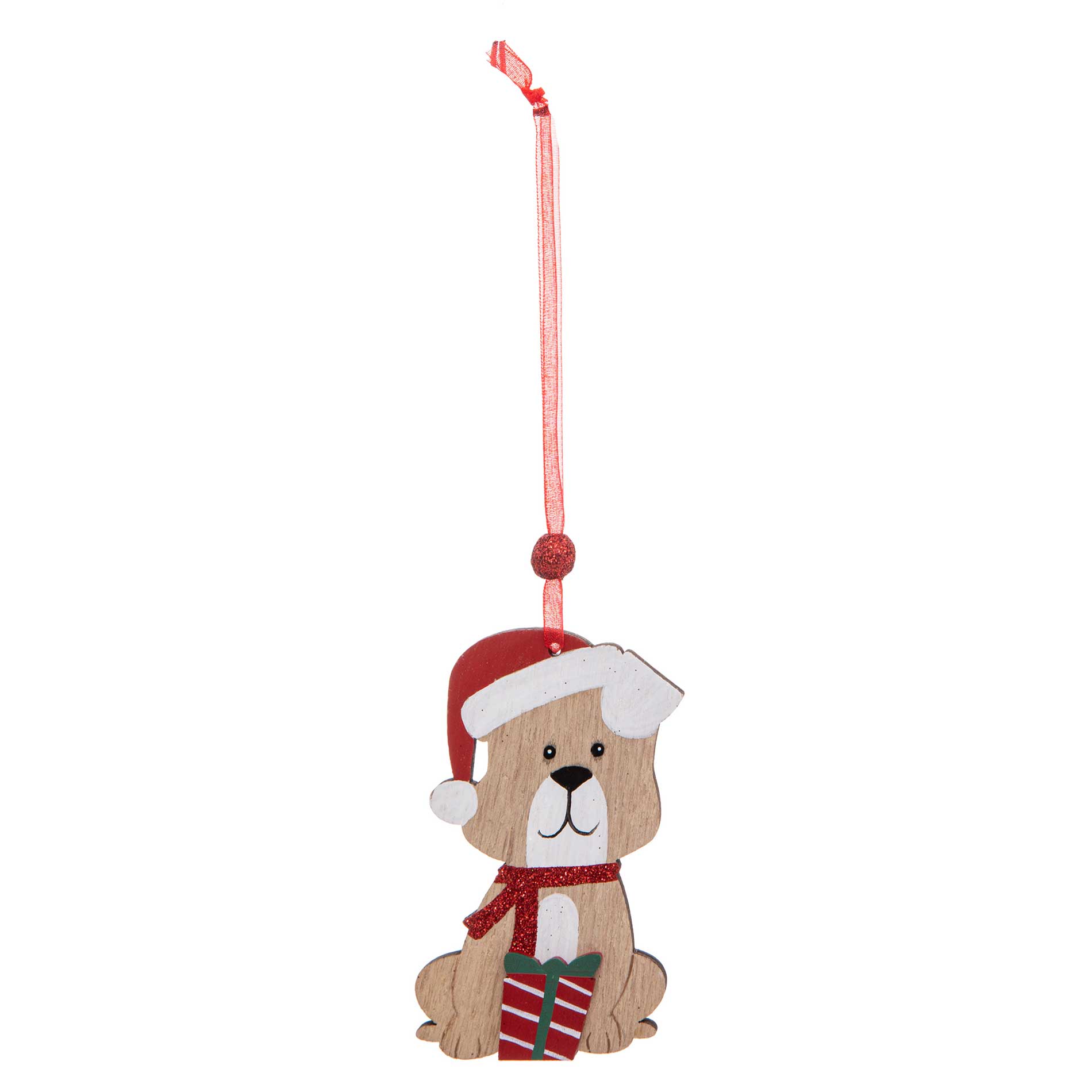 Hond set van 4 hangdecoratie Rood 1